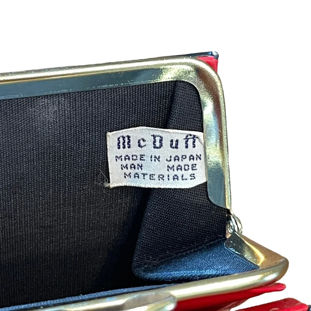 Mc Duff Made In‎ Japan Womens Black Leather Credit Card Wallet MCM Change Purse